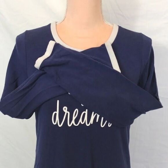 Kate Spade Blue "In Your Dreams" Jersey Long Sleeve Nightshirt Size XS - Picture 7 of 14